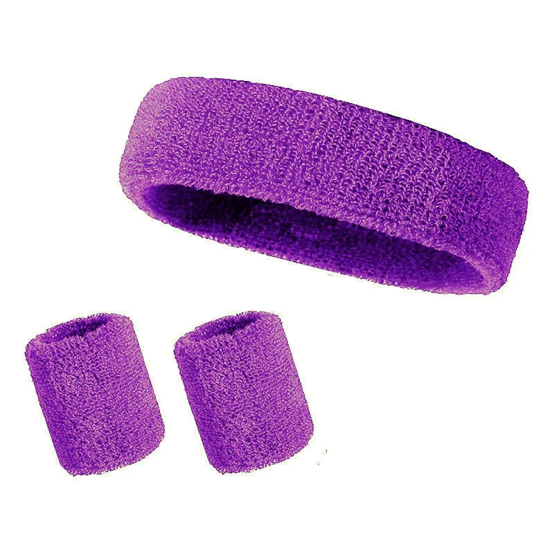 Padel Sweatband Set 3-Pack — Cotton Headband & Wristband for Padel, Running & Yoga