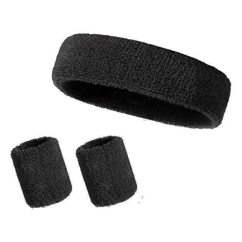 Padel Sweatband Set 3-Pack — Cotton Headband & Wristband for Padel, Running & Yoga