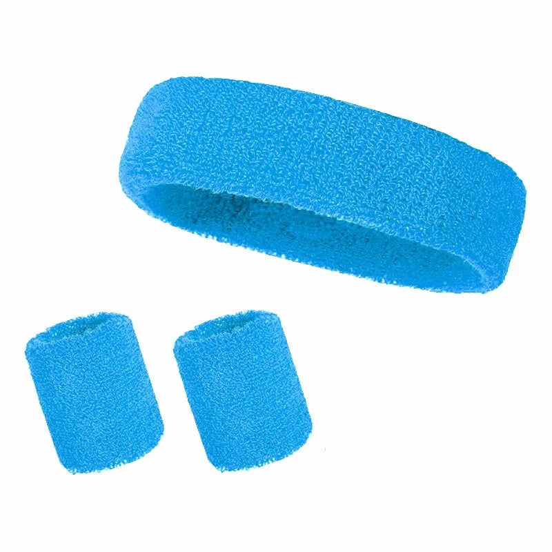 Padel Sweatband Set 3-Pack — Cotton Headband & Wristband for Padel, Running & Yoga