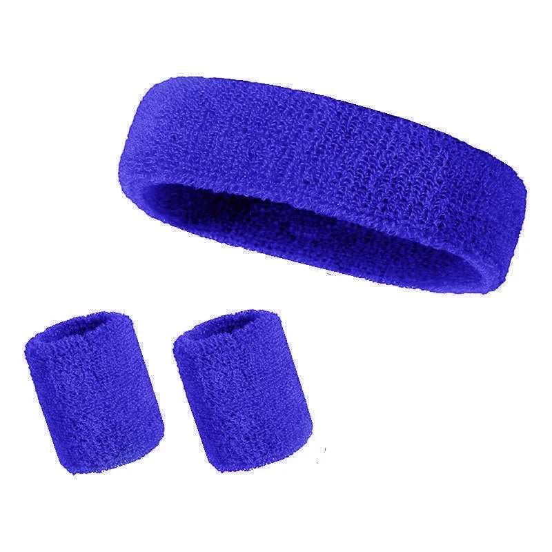 Padel Sweatband Set 3-Pack — Cotton Headband & Wristband for Padel, Running & Yoga