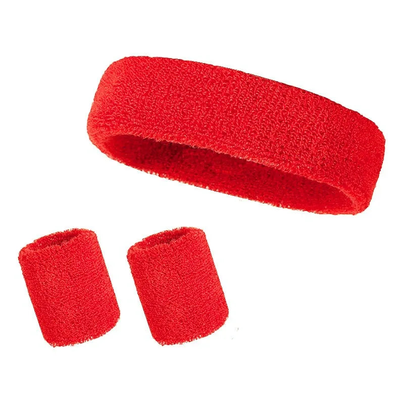 Padel Sweatband Set 3-Pack — Cotton Headband & Wristband for Padel, Running & Yoga