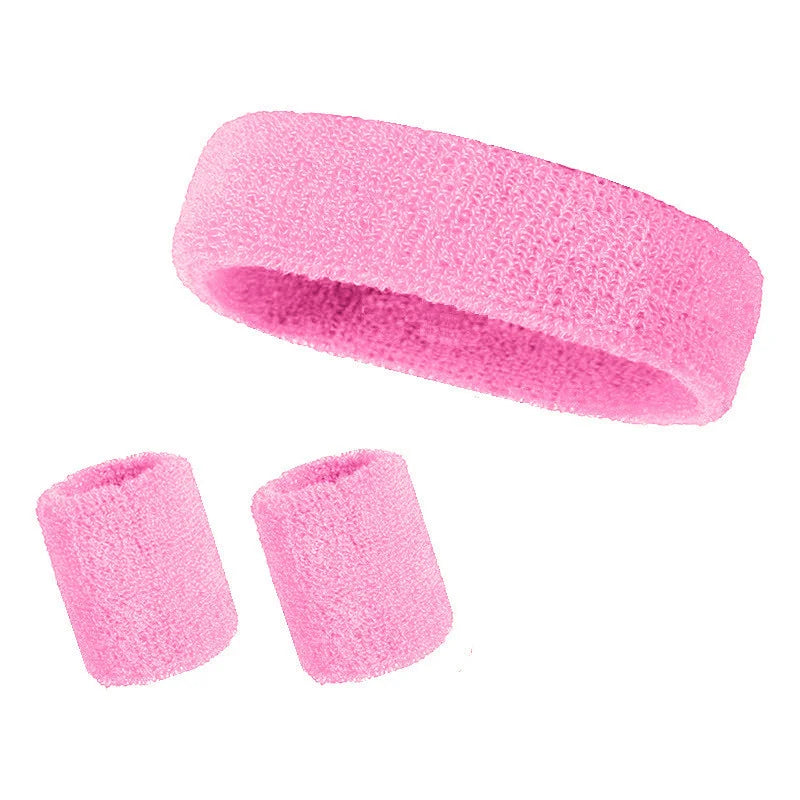 Padel Sweatband Set 3-Pack — Cotton Headband & Wristband for Padel, Running & Yoga