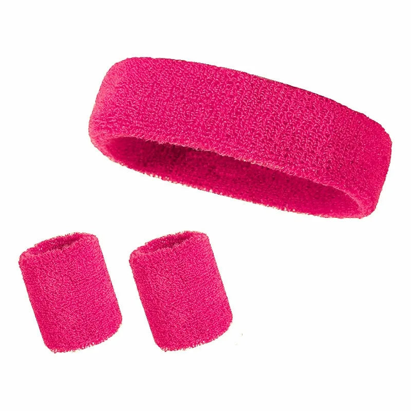 Padel Sweatband Set 3-Pack — Cotton Headband & Wristband for Padel, Running & Yoga
