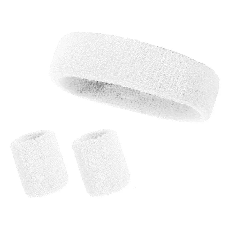 Padel Sweatband Set 3-Pack — Cotton Headband & Wristband for Padel, Running & Yoga